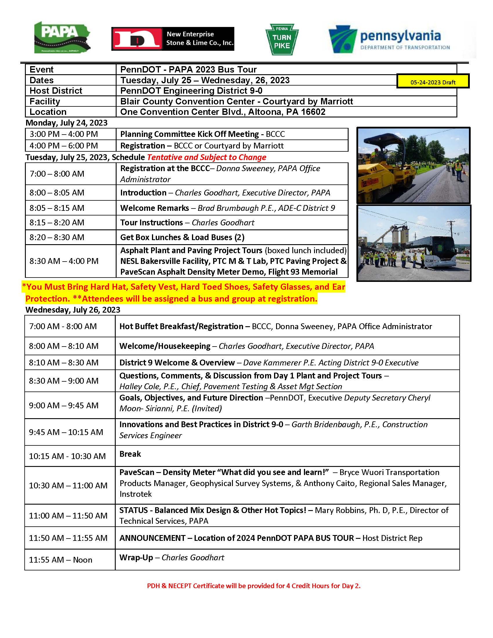 20223 Bus Tour PennDOT Agenda V6