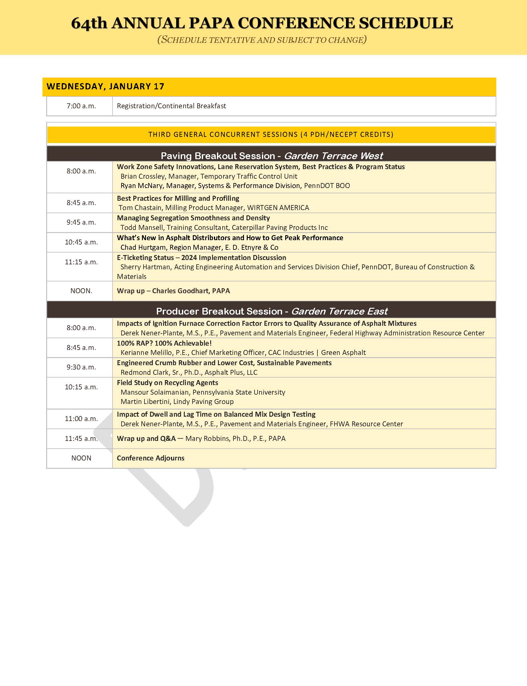 PAPA DRAFT 2024 Conference Agenda as of 01 08 2024 Page 2